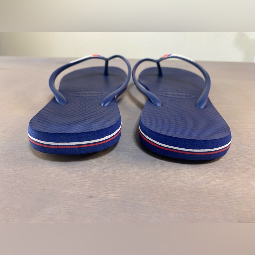 Havaianas‎ women’s USA logo flip flop sandals, slim, navy size 9/10 - Picture 4 of 10